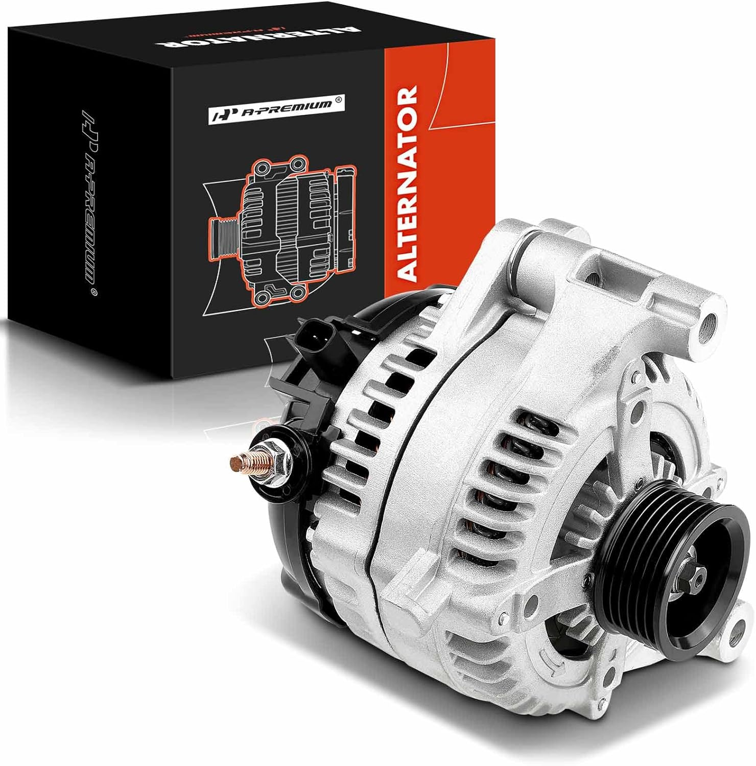 A-Premium Alternator Replacement for Jeep Wrangler 2012-2018 Wrangler JK 12V 160A 3.6L 6 Groove Pulley image number 5