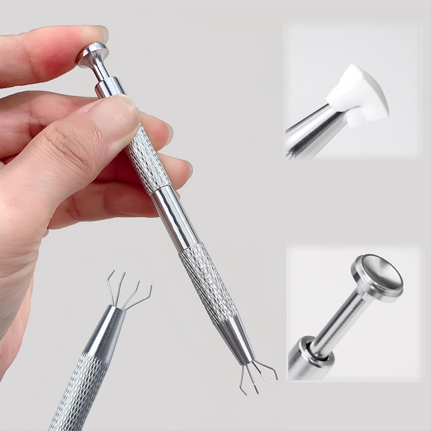 Aknebriax 100Pcs White Nail Art Sponges and 1Nail Sponge Gripper for Ombre , Nail Art Sponge Brush,Nail Art Sponges for Ombre.