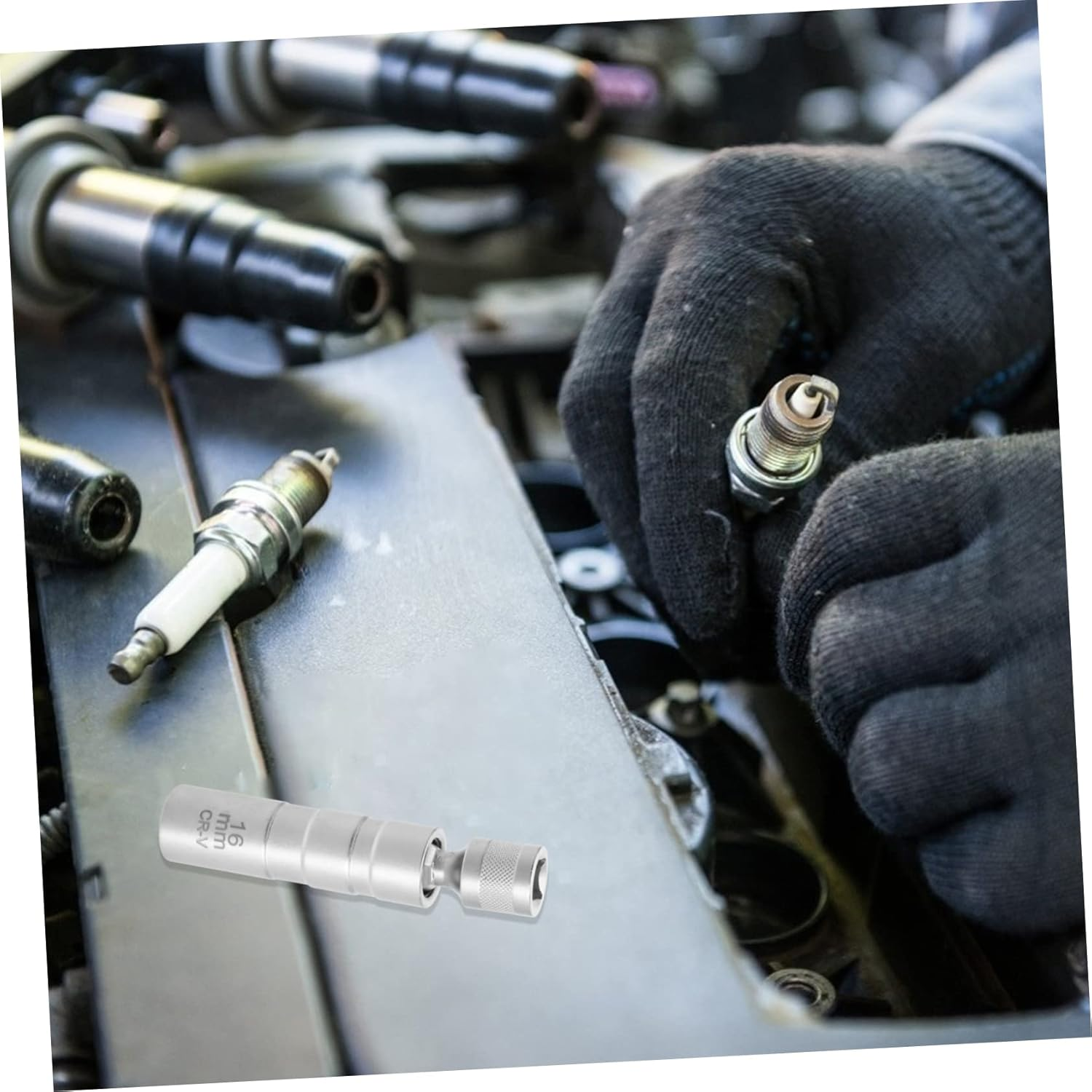 MUCKLILY 2Pcs Spark Plug Removal Tool Magnetic Plug Removal Flexible Tool for Car Equipment image number 1