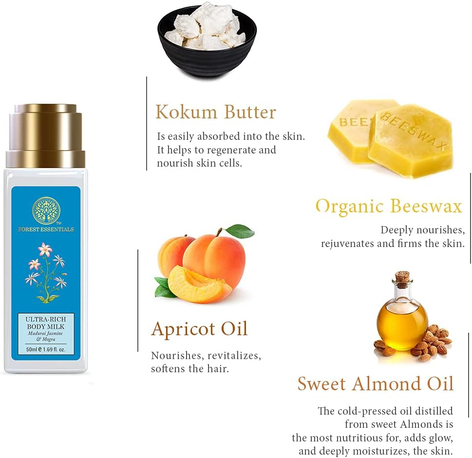 Forest Essentials Ultra Rich Body Lotion, Jasmine and Mogra, 50Ml image number 1