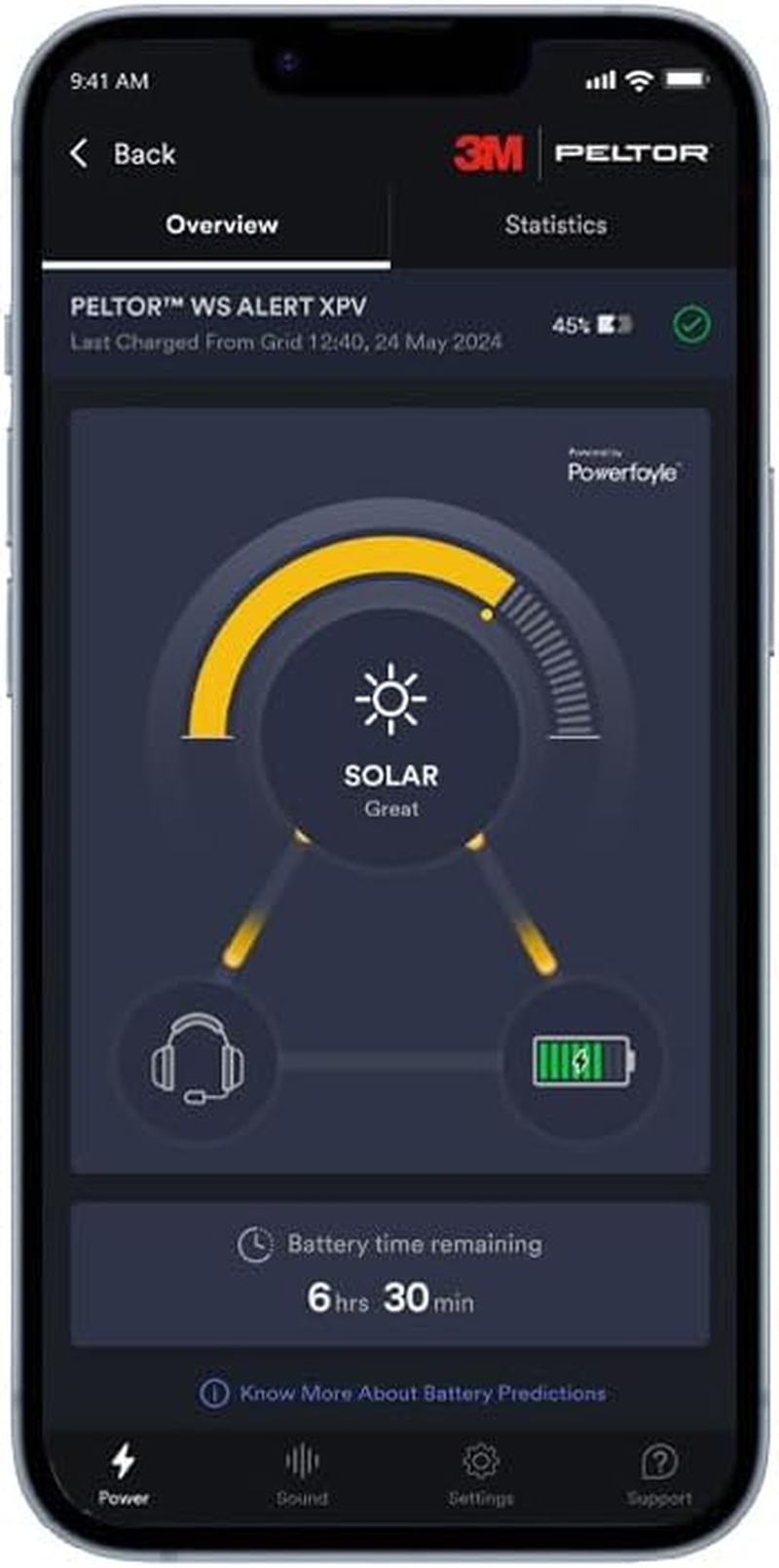 3M&trade; PELTOR&trade; WS&trade; Alert&trade; XPV MRX21A1WS7 Headset, Powerfyle&trade; Cell, App, Headband, Multipoint Bluetooth, Green, 10 Ea/Case image number 3