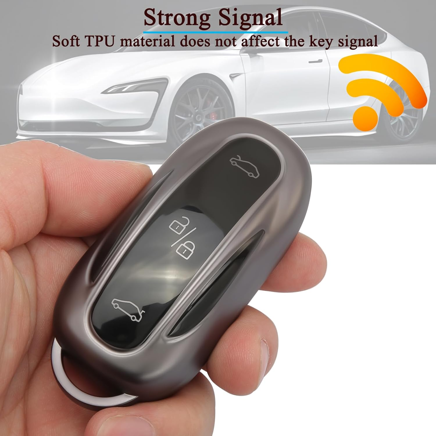 WNILIAN for Tesla Key Fob Cover TPU Key Case with Keychain Protection Accessories Compatible with Tesla Model 3/Y/S Smart Key image number 6