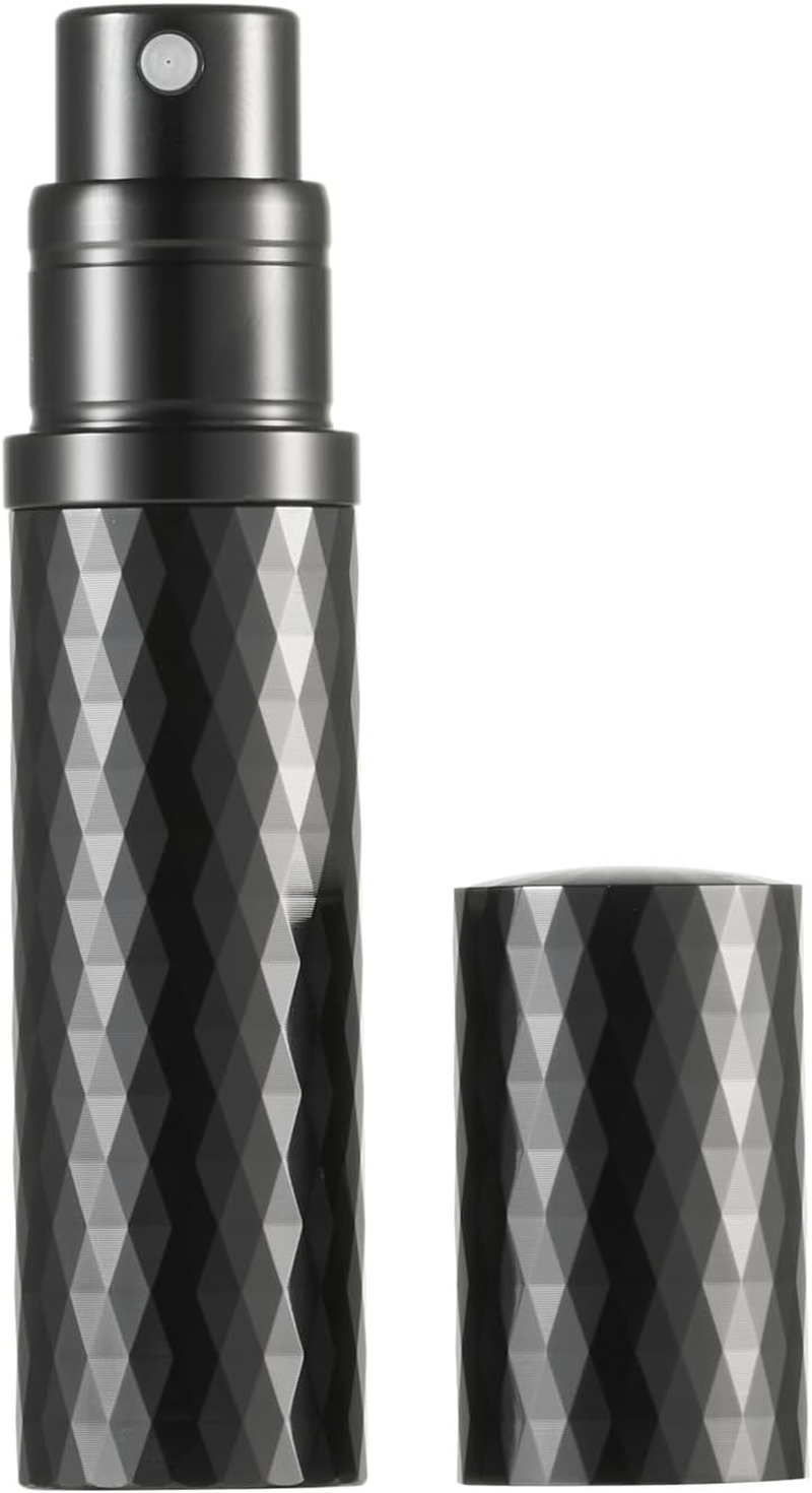Aurdox Perfume Atomiser, Refillable & Travel Size Perfume Bottle with Bottom Pump, Leaking Proof, Luxurious Diamond Design, Mini Small Spray Bottles for Women and Men, 5Ml (Black) image number 6