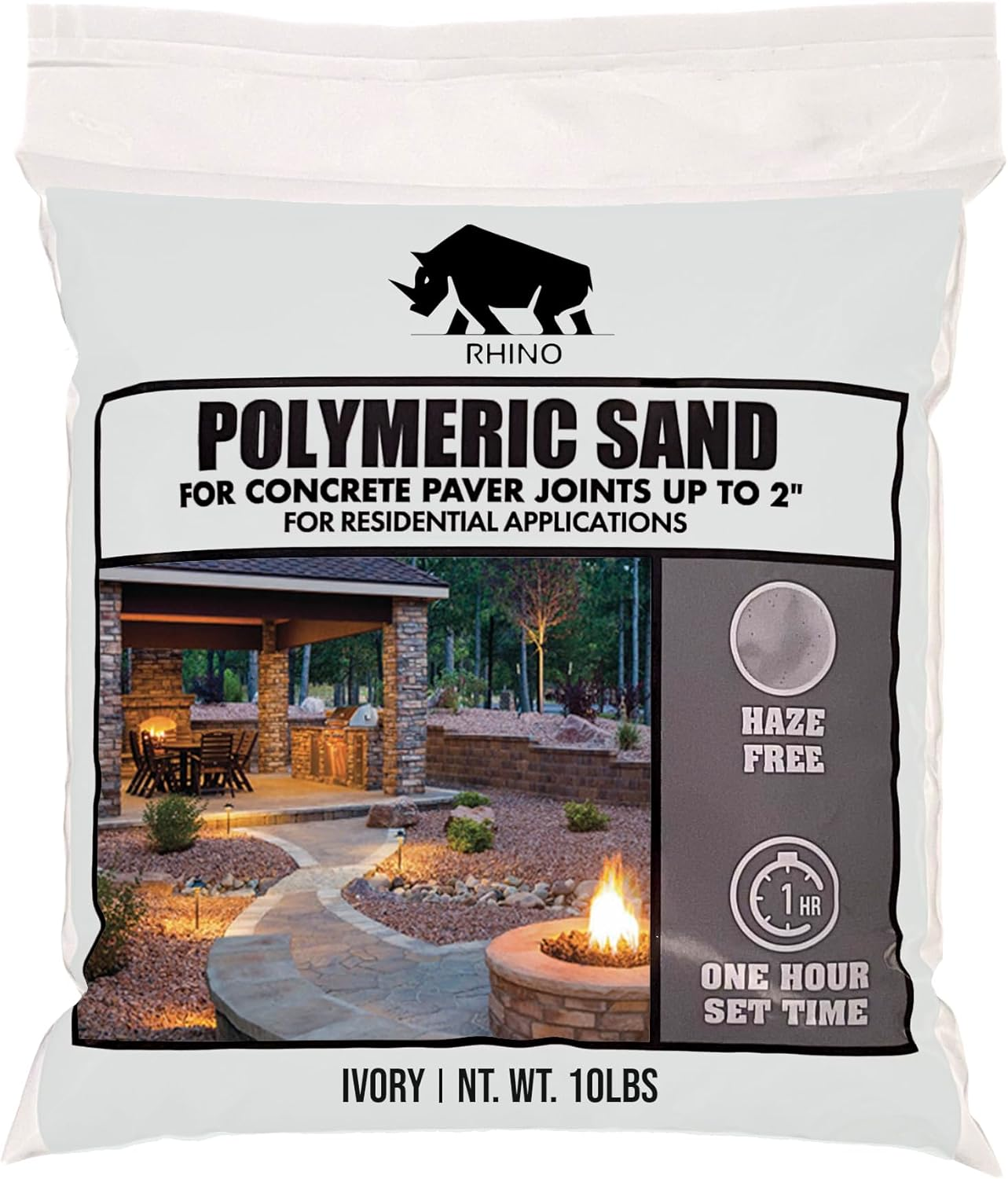 Rhino Power Bond plus - Polymeric Sand for Pavers and Stone Joints up to a Maximum of 2 Inches. (10 Pound, Slate Gray)