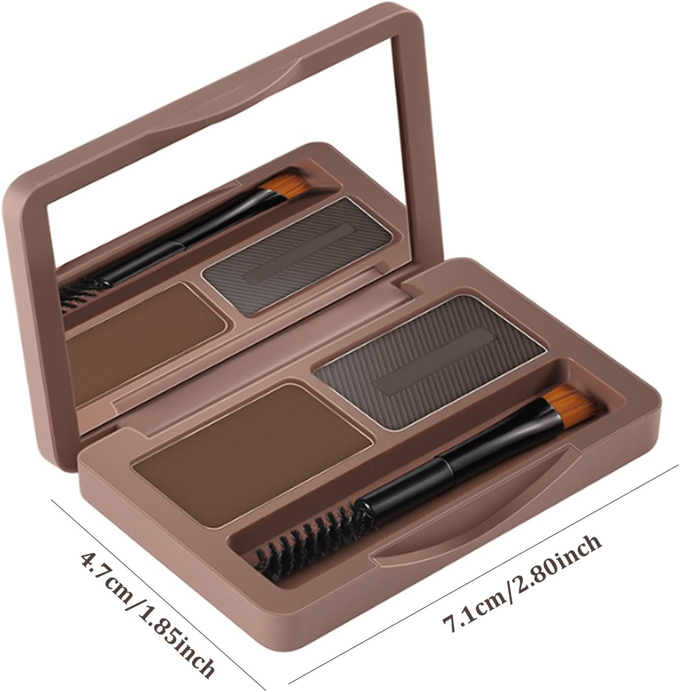 2 Color Eyebrow Duo Sculpting Kit for Girls & Women - Waterproof, Natural Brow Powder in Dark Brown & Grey image number 3