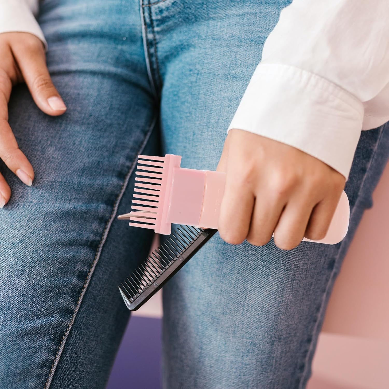 Iplusmile Hair Oil Dispenser Bottles 2Pcs Root Comb Applicator, Smooth Plastic Bottles for Hair Care and Massage image number 3