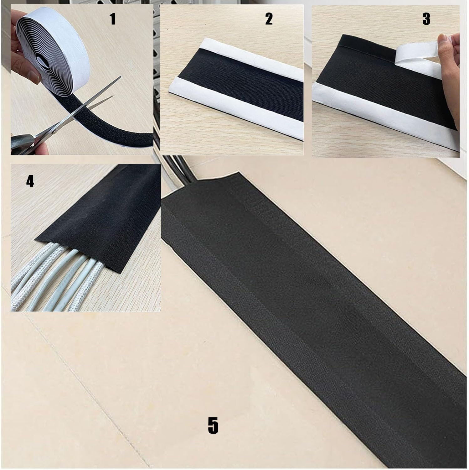 Shengsenfu Cable Grip Floor Cable Cover Cords Cable Protector Cable Management for Commercial Office Carpet, Cable Floor Strip Cord Cover Grip Floor Cable Protector Carpet, Carpet Wire Sleeving (1M) image number 1
