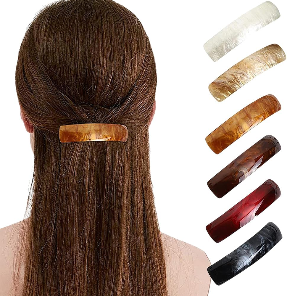 XFSRG Hair Clips Women'S Hair Clip Ombre Design Striped Colour Gradient Rectangular Feather Suitable for Half up Hair image number 5