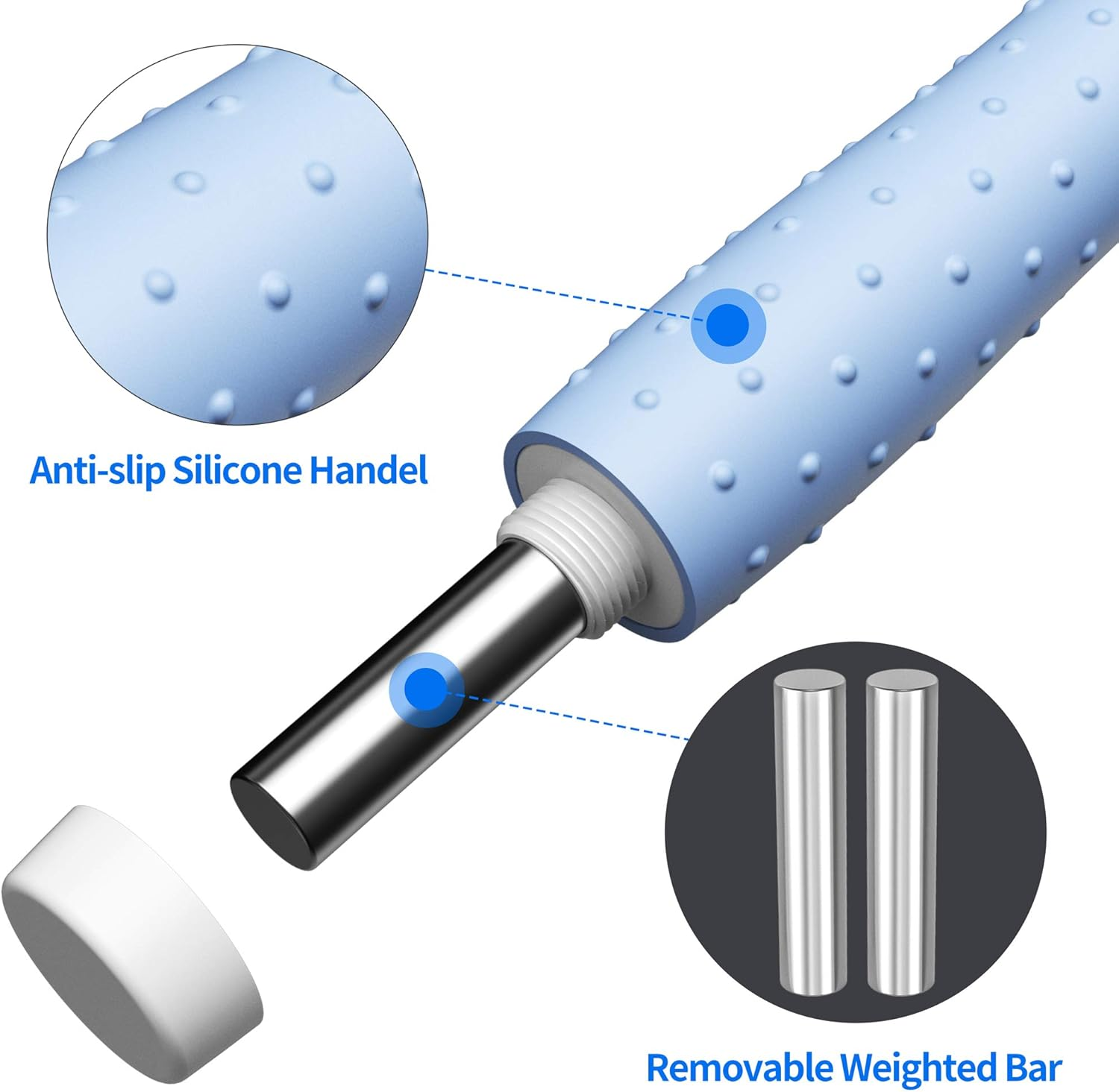 PROIRON Skipping Rope Digital Weighted Handle Workout Jump Rope, Skipping Rope with Calorie Counter Cordless Jumping Rope for Training Fitness, Adjustable Tangle-Free Speed Jump Rope for Men Women Kids Fitness Exercise Training - Blue image number 3