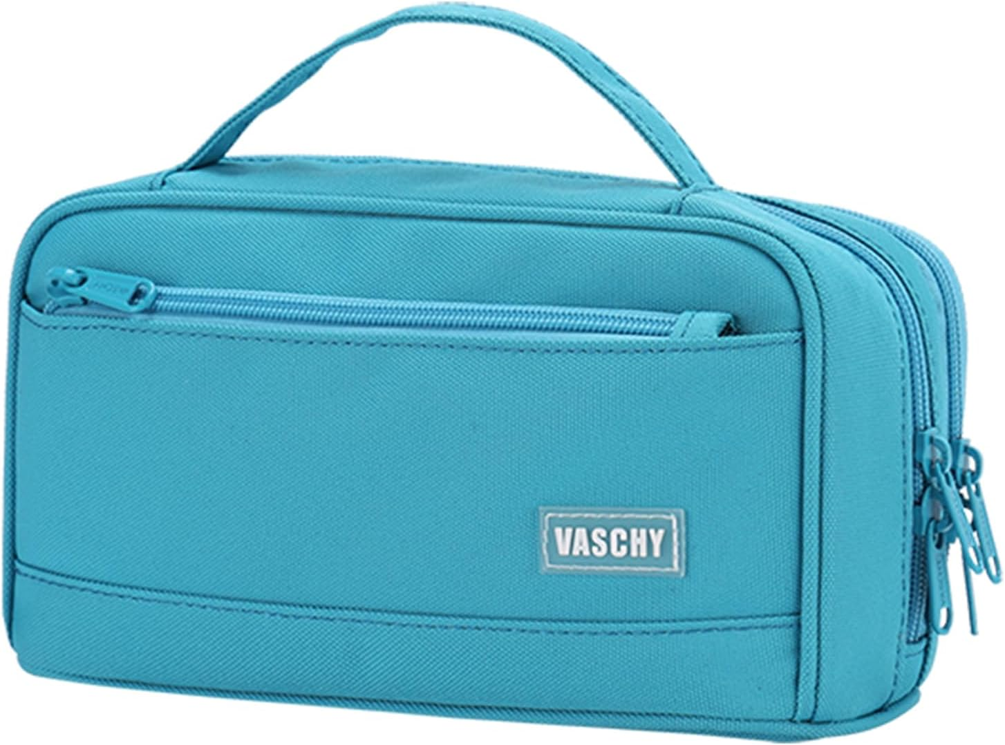 Pencil Case for School, Vaschy Large Cute Pencil Case Kids Pen Bag W Zippers Top Handle for Teens,Students,Adults School Supplies Organizer Black