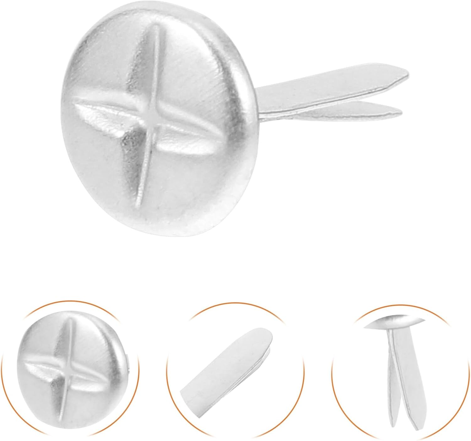 OSALADI 100Pcs Paper Craft Brads Two-Legged Decorative Fasteners for Scrapbooking Projects and Art Crafts Safe Rounded Flat Design for Boys and Girls