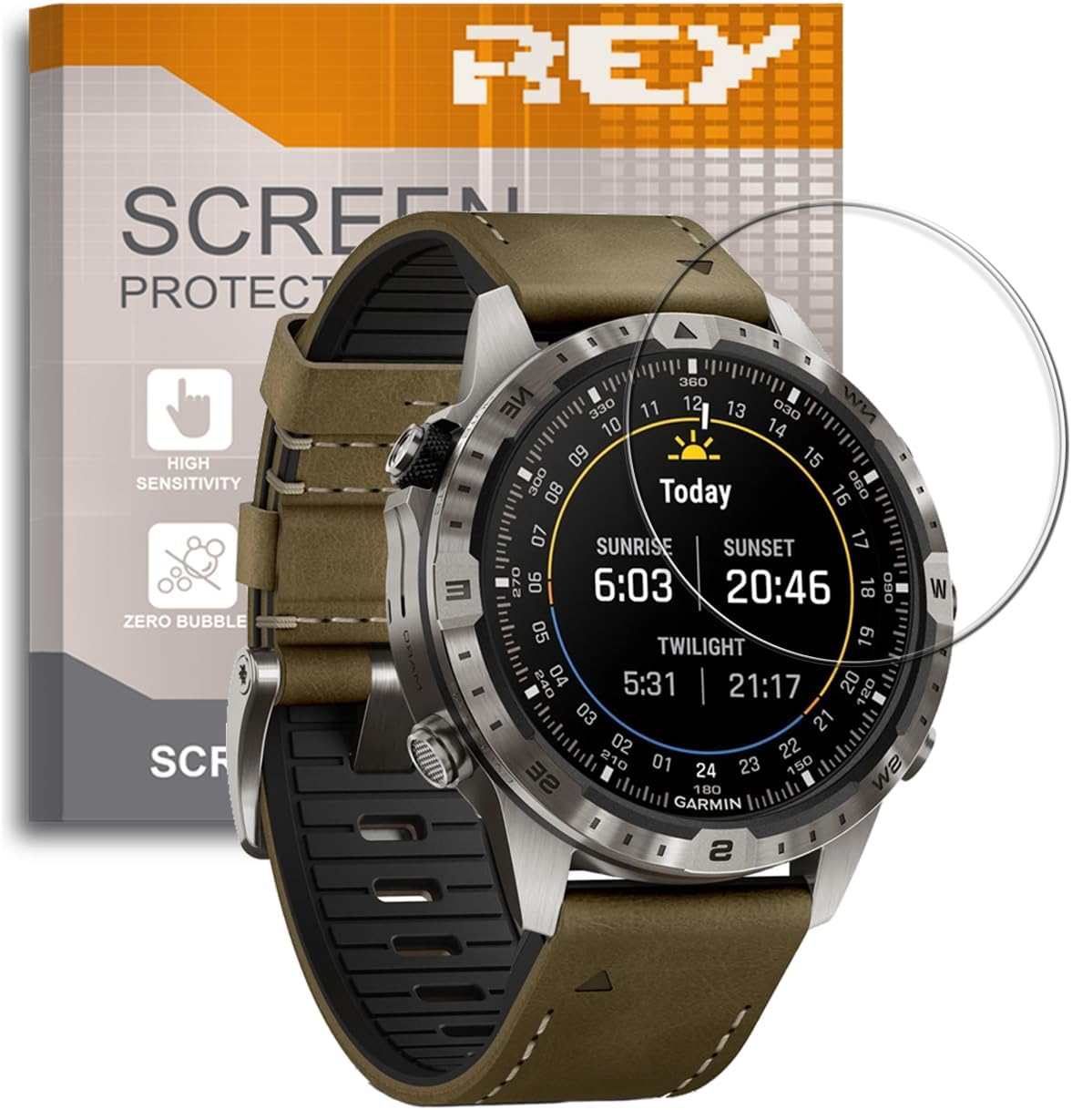 REY Pack of 6 Screen Protectors for Garmin MARQ Adventurer GEN 2 Premium Quality