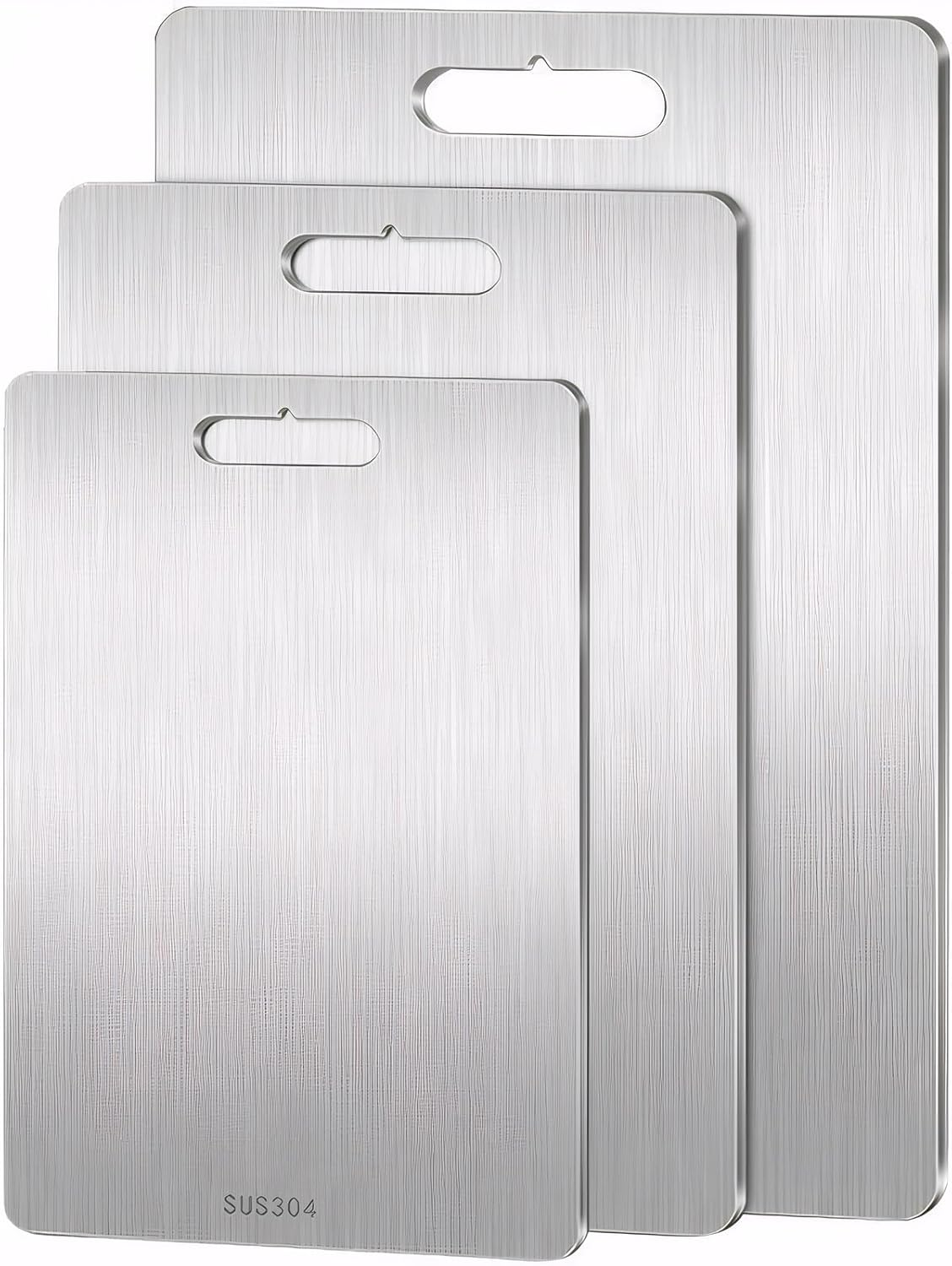 OKUYOSHI 3Pcs Cutting Board - Stainless Steel Cutting Board, Chopping Board (3Pcs) image number 3