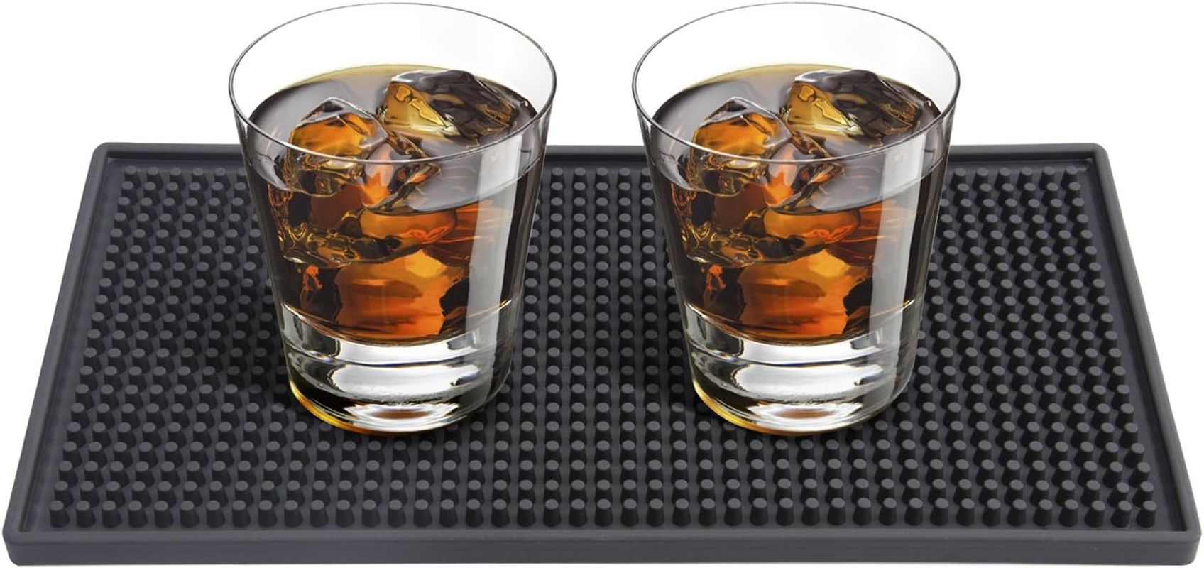 Facmogu 2PCS 12" X 6" Rubber Bar Mats, PVC Bar Service Mats for Cocktail Bartender, Spill Cup Pads Glass Whiskey Coffee Wine Tea Beer Coaster Placemats image number 3