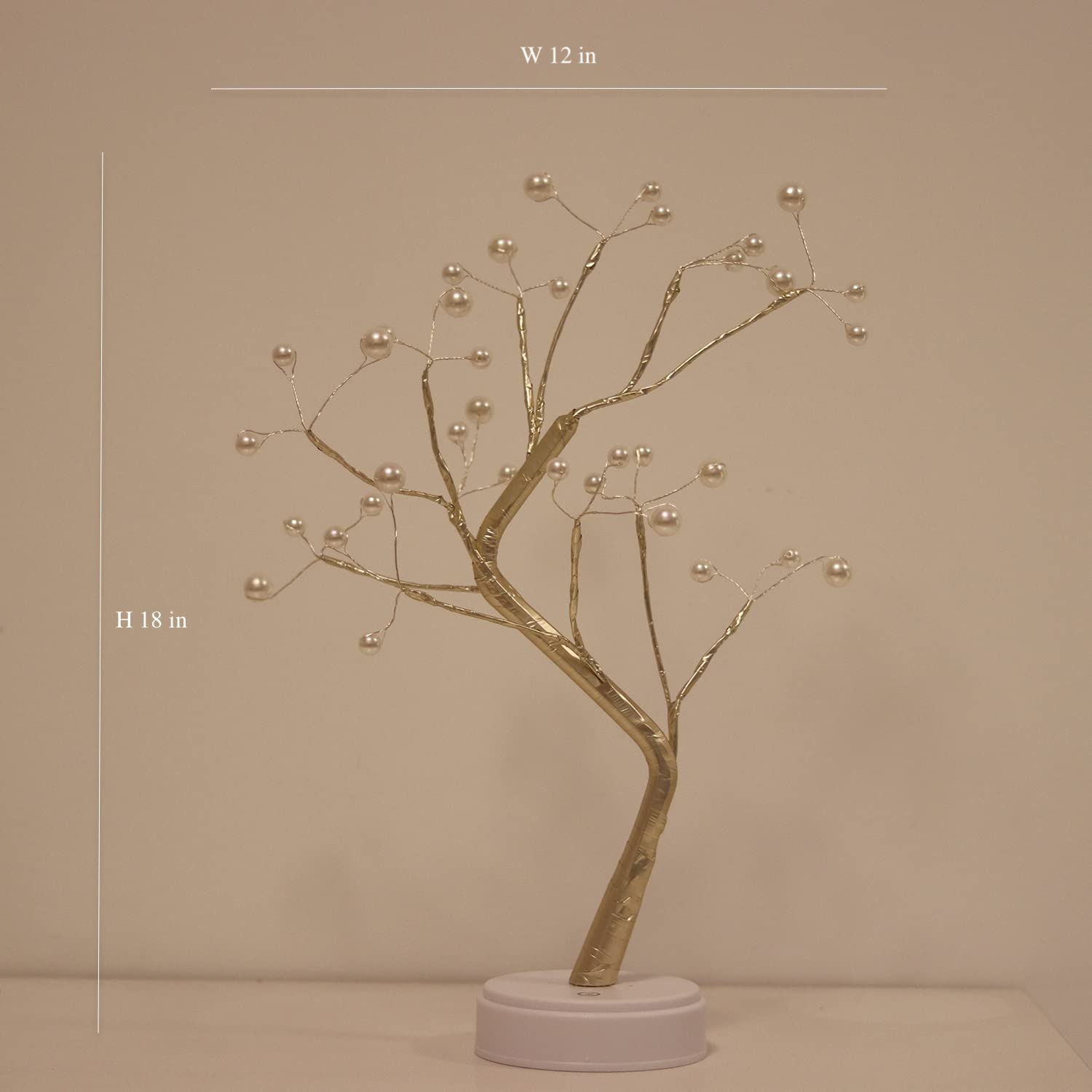 Bonsai Lighted LED Shimmer Table Top Light - Battery & USB Powered Touch Switch Lit Pearl Branch for Holiday Home Decorative Twinkling Fairy Light Spirit Tree (TLGWW-P36) image number 3