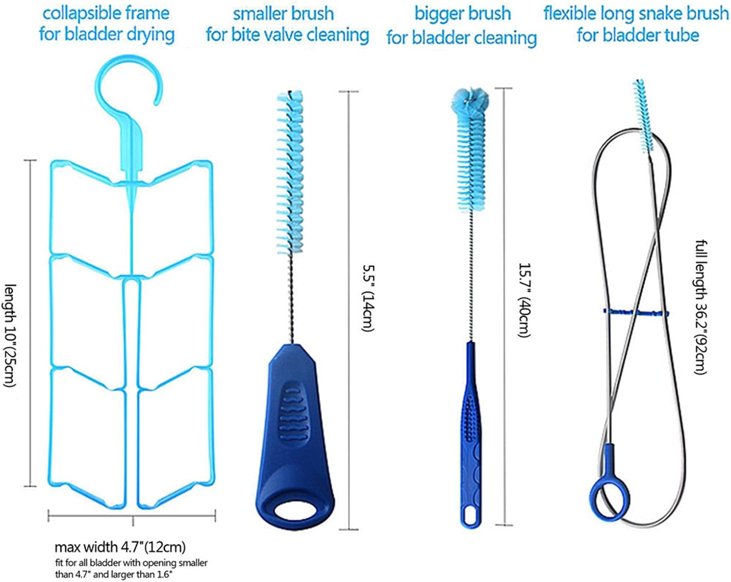 Generico Water Bag Cleaning Kit, Water Tank Cleaning Kit &ndash; Water Bottle Set for Cycling Tanks, Picnic Water Bag Tools image number 5