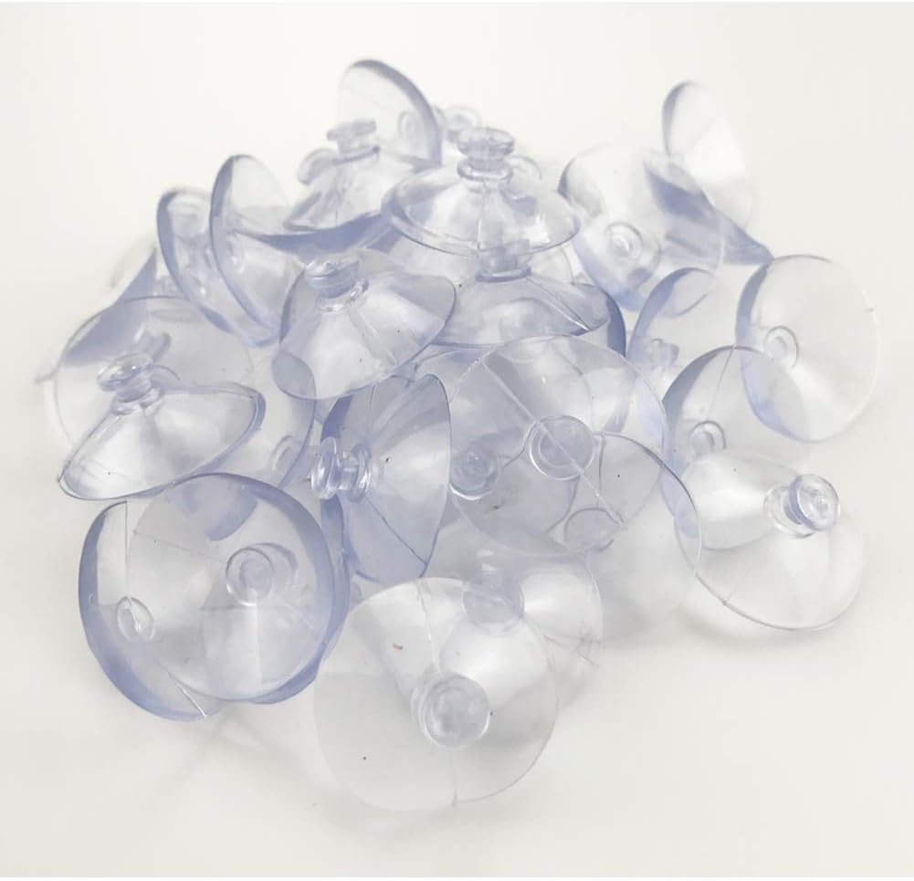 Clear Suction Cups, 50 Pieces 30 Mm Mushroom Head PVC Plastic Suction Cup/Suckers Plain without Hooks image number 2