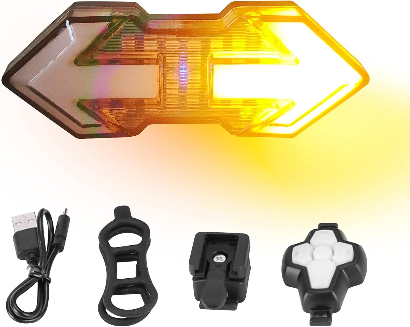 Bike Tail Light,Bright Bike Rear Light, USB Rechargeable LED Smart Turn Signal, Remote Control Bike Brake Light