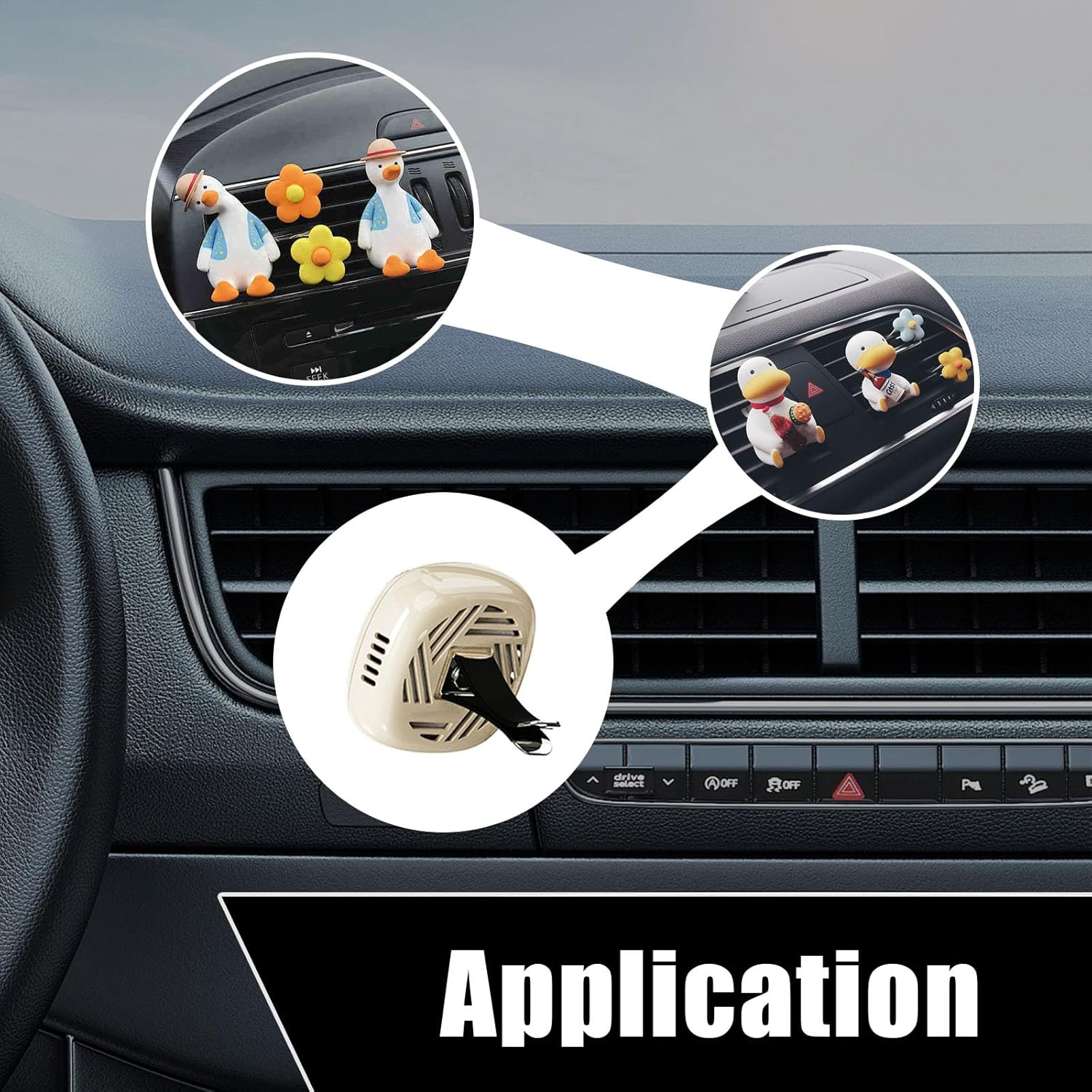 80 Pcs Black Square Head Car Vent Clips Auto Air Freshener Perfume Outlet Clips for Car Air Conditioner Outlet Office Home image number 4