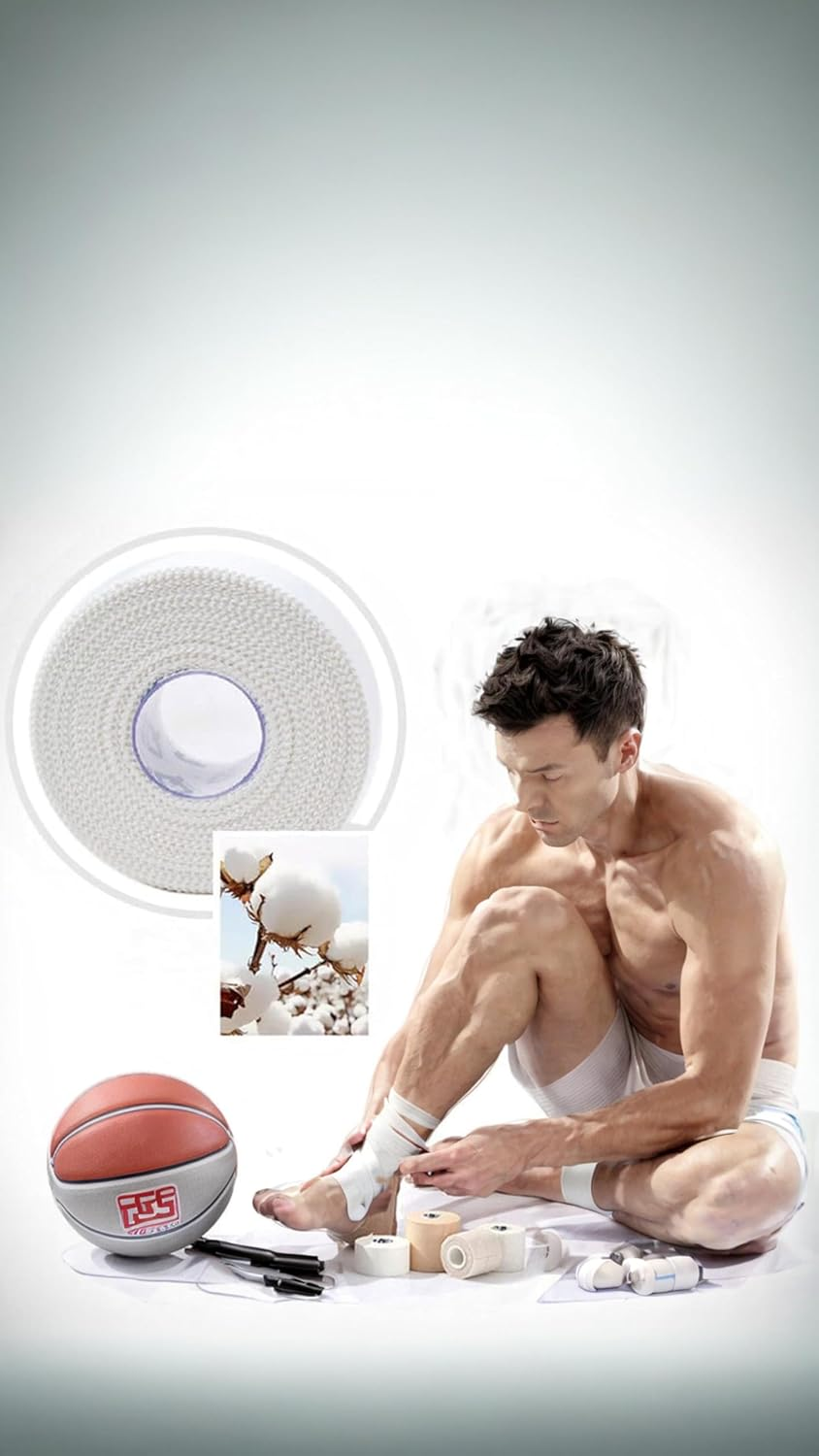 Athletic Sports Tape 3-Pack | Strong & Easy-Tear | 3.8Cm X 9.14M | for Bats, Tennis, Gymnastics, Boxing | Secure Wrap for Athletes & Trainers | First Aid Essential image number 6