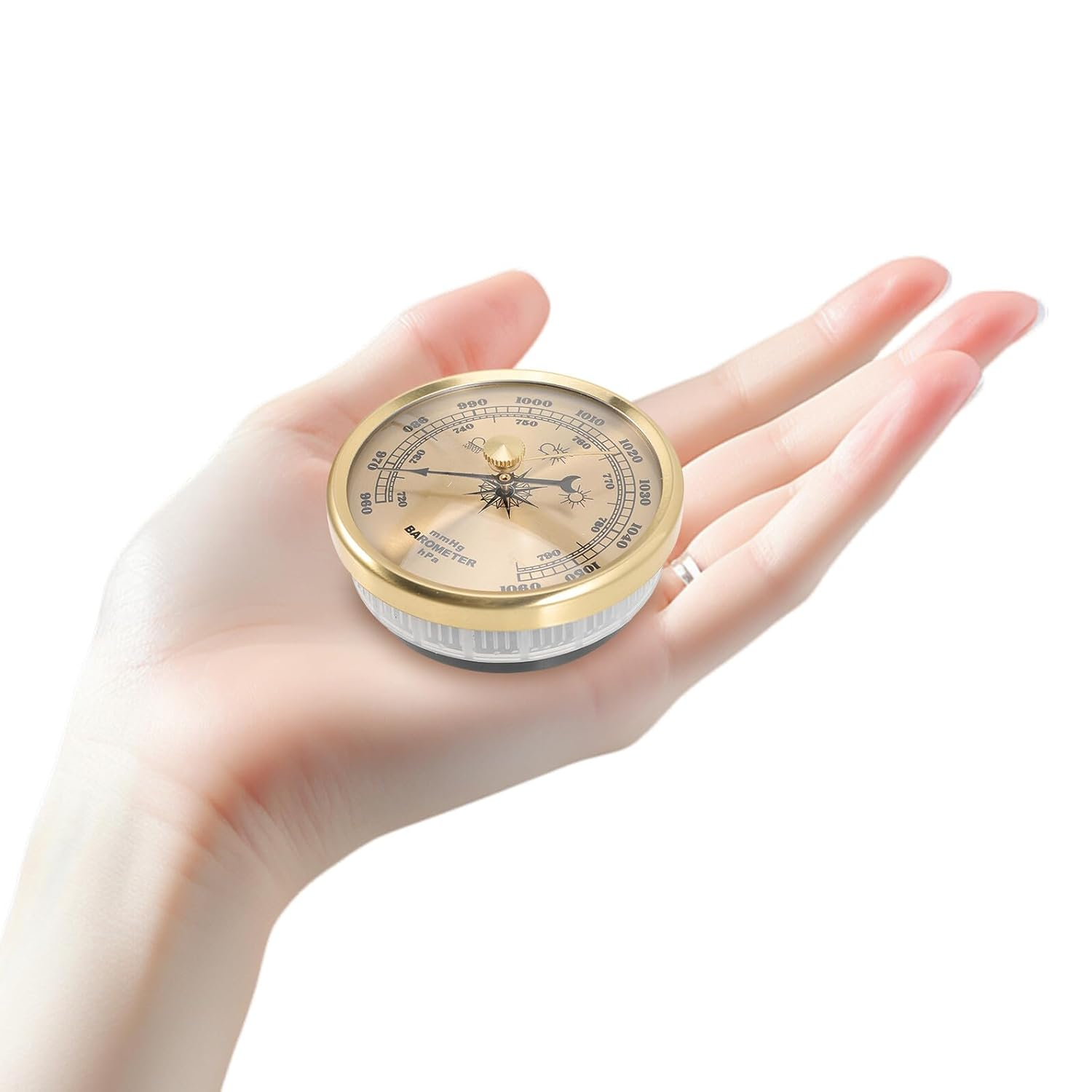 High Precision Portable Dial Barometer for Home Use Calibratable Aneroid Weather Monitor with Wall-Mounted Temperature Gauge Metal and Plastic Construction for Indoor and Garden image number 5