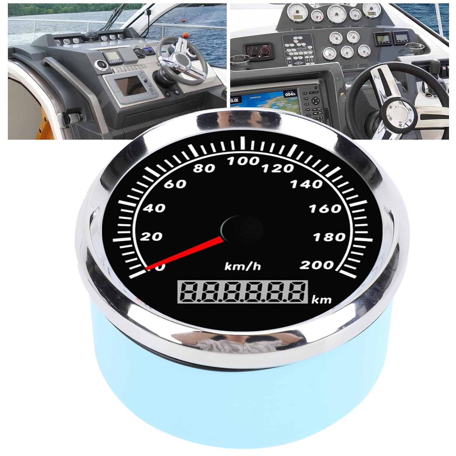 ​85MM GPS Speedometer Gauge, 9-32V Waterproof & Antifog Digital GPS Speedometer Odometer with 7 Color LED Backlight Universal Marine Speedometer for Car Truck Yacht Motorcycle