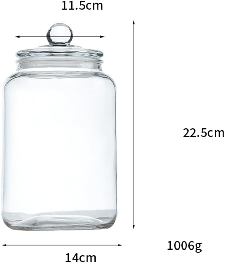 WDOPEN Glass Cookie Jar Large Glass Jars with Lids, Airtight Storage Clear Containers for Cookie, Candy, Flour, Sugar, Coffee, Set of 2 image number 4