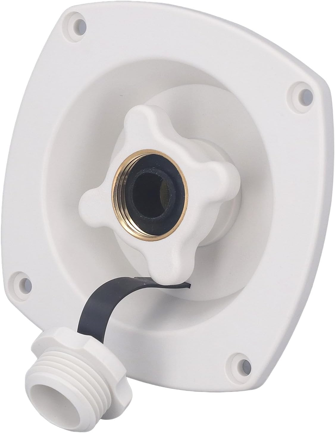 Rv City Water Inlet, Rv Water Entry Pressure Regulated Metal City Inlet Wall Mount Inlet Pressure Regulated for Trailer Boat Entry Quick Connector with Camping (White) - Black image number 6