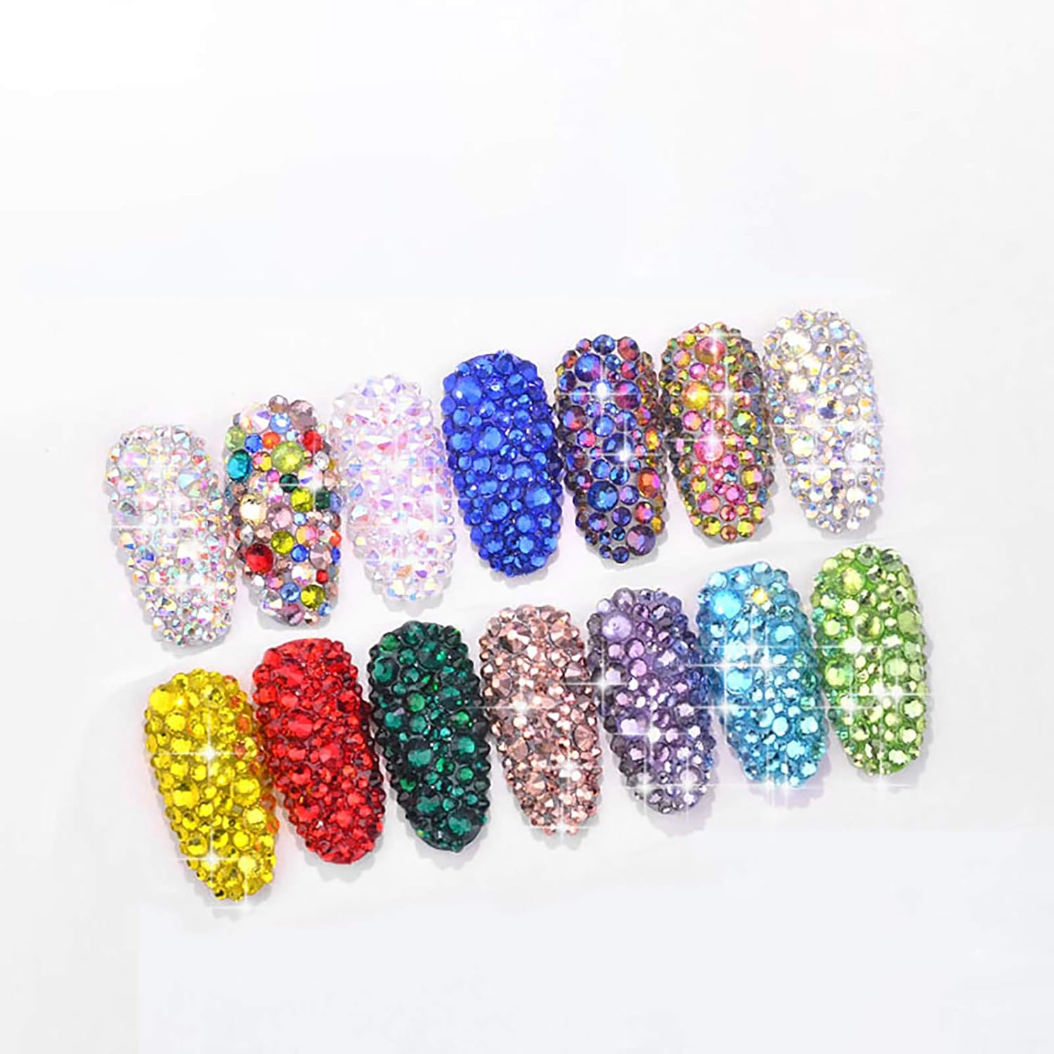 1 Bag Nail Art Rhinestone Flat-Back Rhinestone Nail Decoration White Diamond Super Flash DIY Mixed image number 1