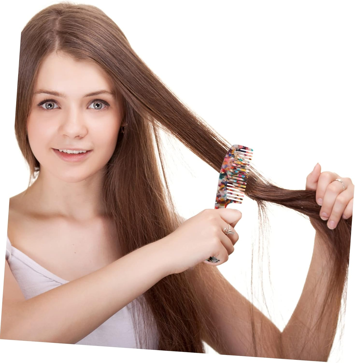 MERRYHAPY Wide Tooth Hair Combs Hairbrushes Fine Teeth Portable Hair Comb for Cutting Styling and Dyeing No-Scratch Scalp Curly image number 4