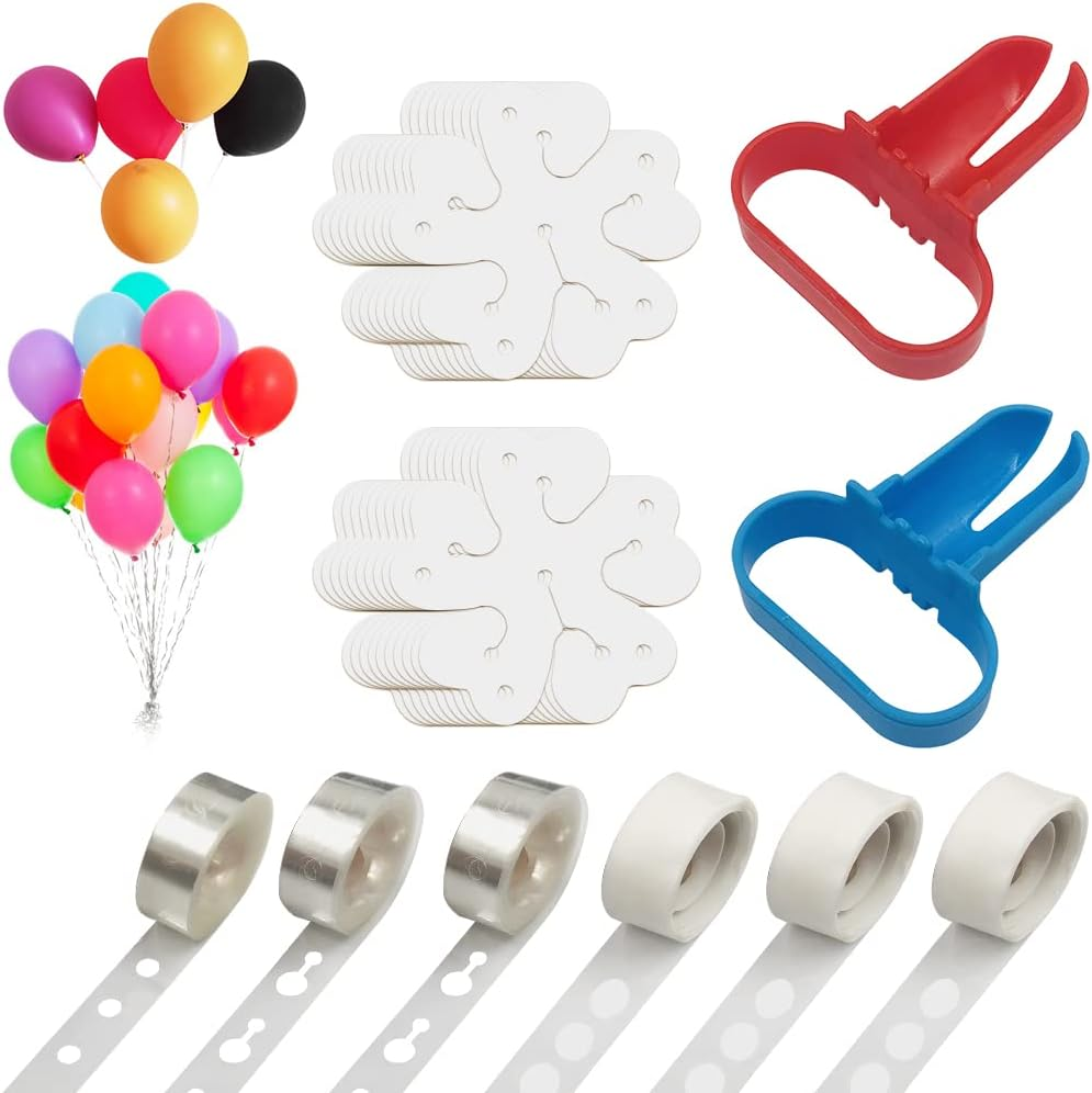 Balloon Arch Kit, Lyflux Balloon Trim Kit for Wreath, 50Ft Balloon Tape, 300 Dot Glue Point Stickers, 2 Pcs Tying Tool, 20 Ballon Flower Clip for Wedding Birthday Party and Graduation image number 1