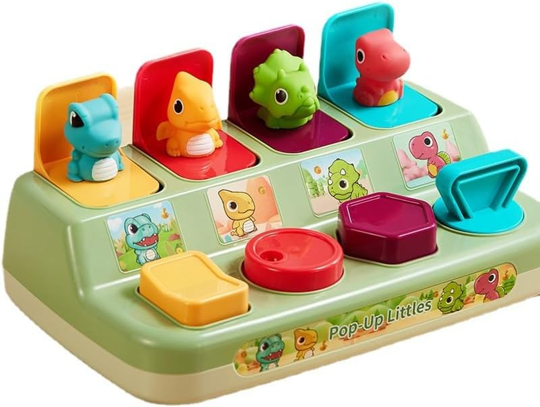 Baby Pop up Montessori Toy, Interactive Cause and Effect Animal Game for Toddlers 1-2, Hide & Seek Learning Pop-Up Toy, Educational Development Gift for Boys & Girls image number 2