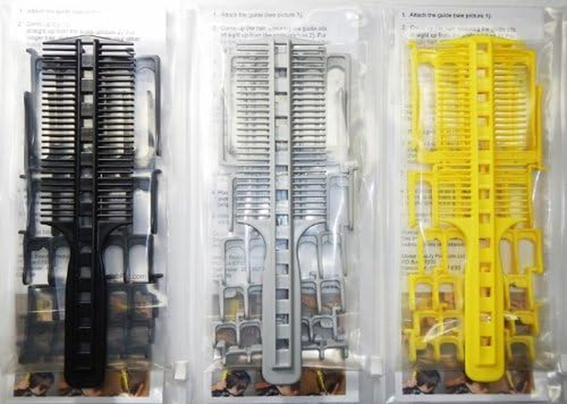 Combpal Scissor Clipper over Comb Hair Cutting Tool - DIY Home Hair Cutting Guide Comb Set (Classic Set, Yellow) image number 6
