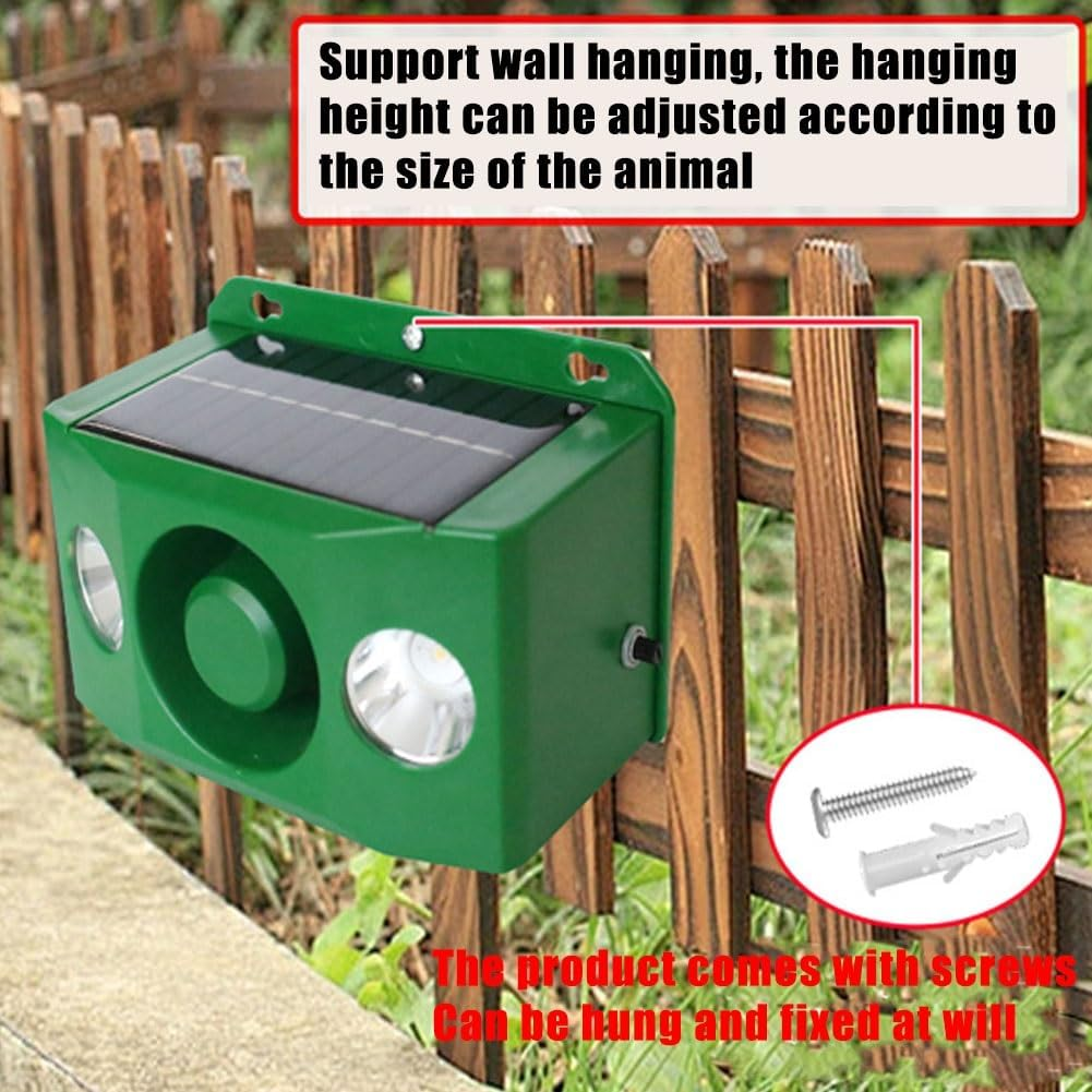 Beast Repellent Solar Warning Lights with Loud Volume,Solar Animal Repellent Alarm,Solars Lights Outdoor,Solars Security with Loud Volume for Orchard Farm Barn Yard(2 Spotlights) image number 1