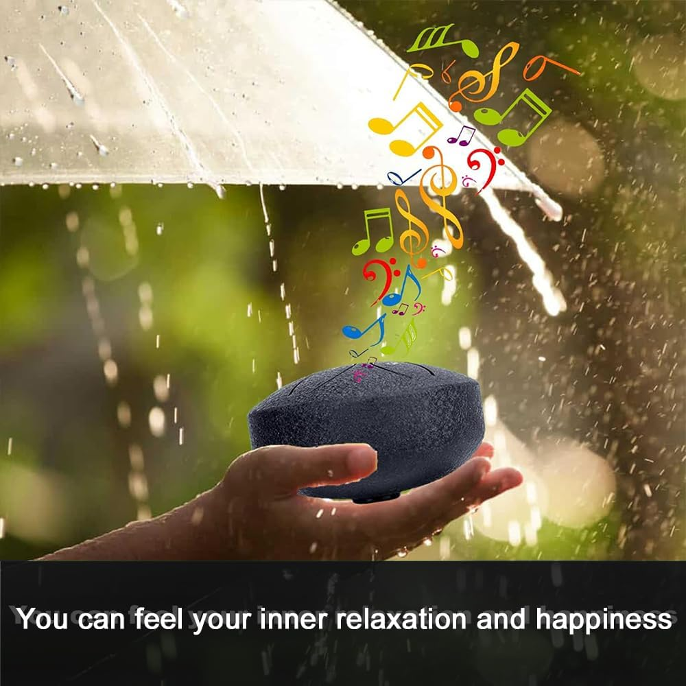 Rain Chime Drum, Steel Tongue Drum for Rain Outdoor, 3 Inches 6 Notes Sound Healing Drum Kit, Mini Hand Drum with Drumstick, Waterproof Musical Rain Drum for Garden image number 6