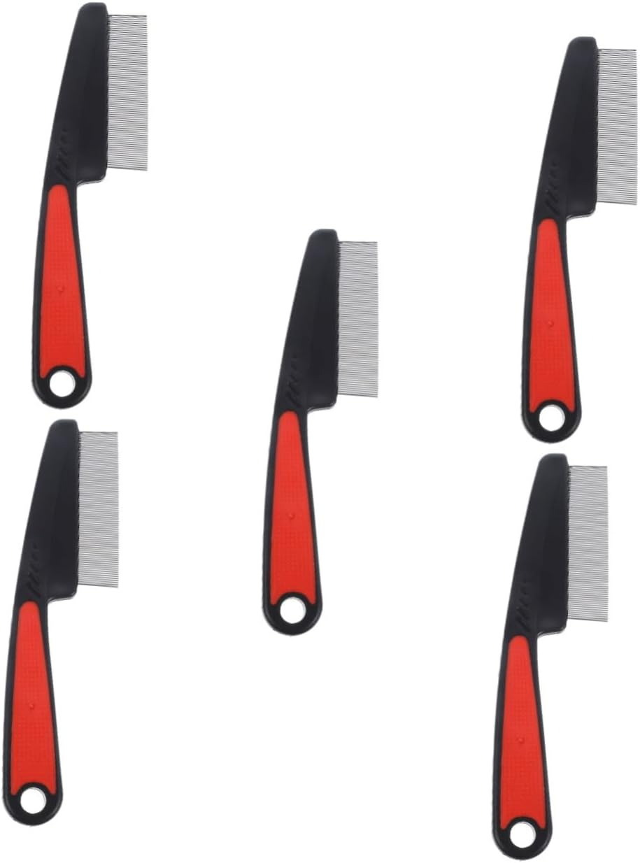 Healeved 5Pcs Fine Tooth Dandruff Comb Professional Stainless Steel Hair Pick for Precision Styling for Adults Pets Durable Warp Design for Dandruff Removal Hair Product Distribution image number 1