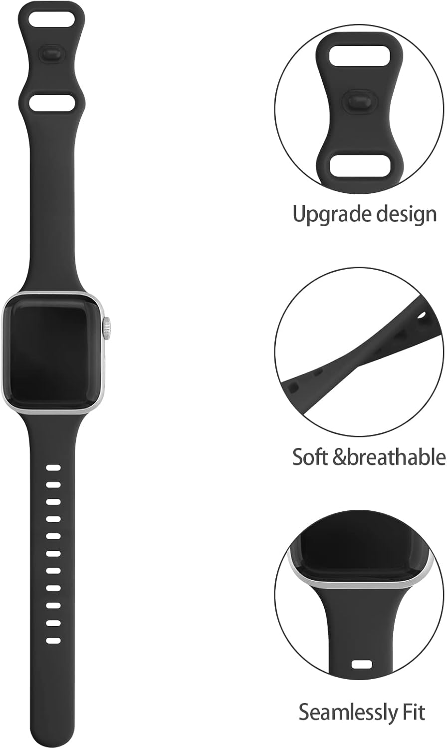 Leonids 6 Pack Slim Bands for Apple Watch Band 49Mm 46Mm 45Mm 44Mm 42Mm 41Mm 40Mm 38Mm for Women Men, Soft Silicone Sport Strap for Iwatch Ultra 2/1 SE 2/1 Series 10 9 8 7 6 5 4 3 2 1 image number 3