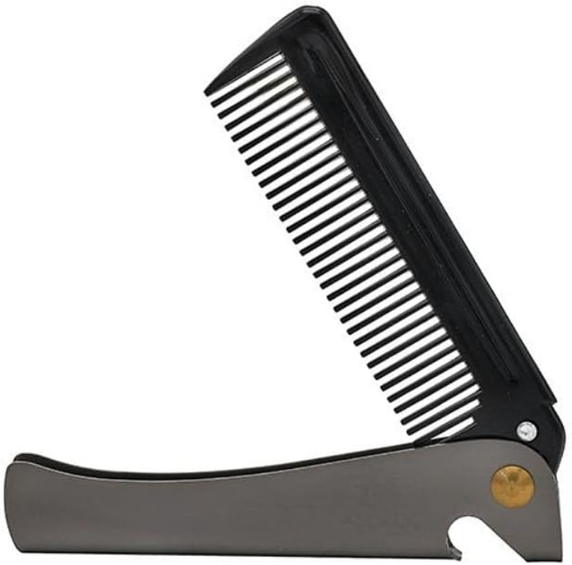 VOANZO Folding Comb Moustache Comb Stainless Steel Beard Comb for Hairdressing Salon in the Household image number 3