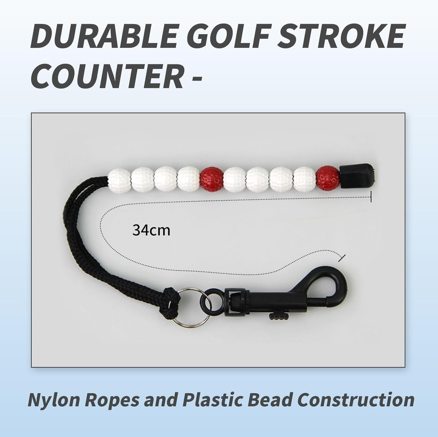 4 Piece Golf Beads Score Counter with Clip Record of Your Golf Stroke Score Golf Shot Count for Men and Women image number 6