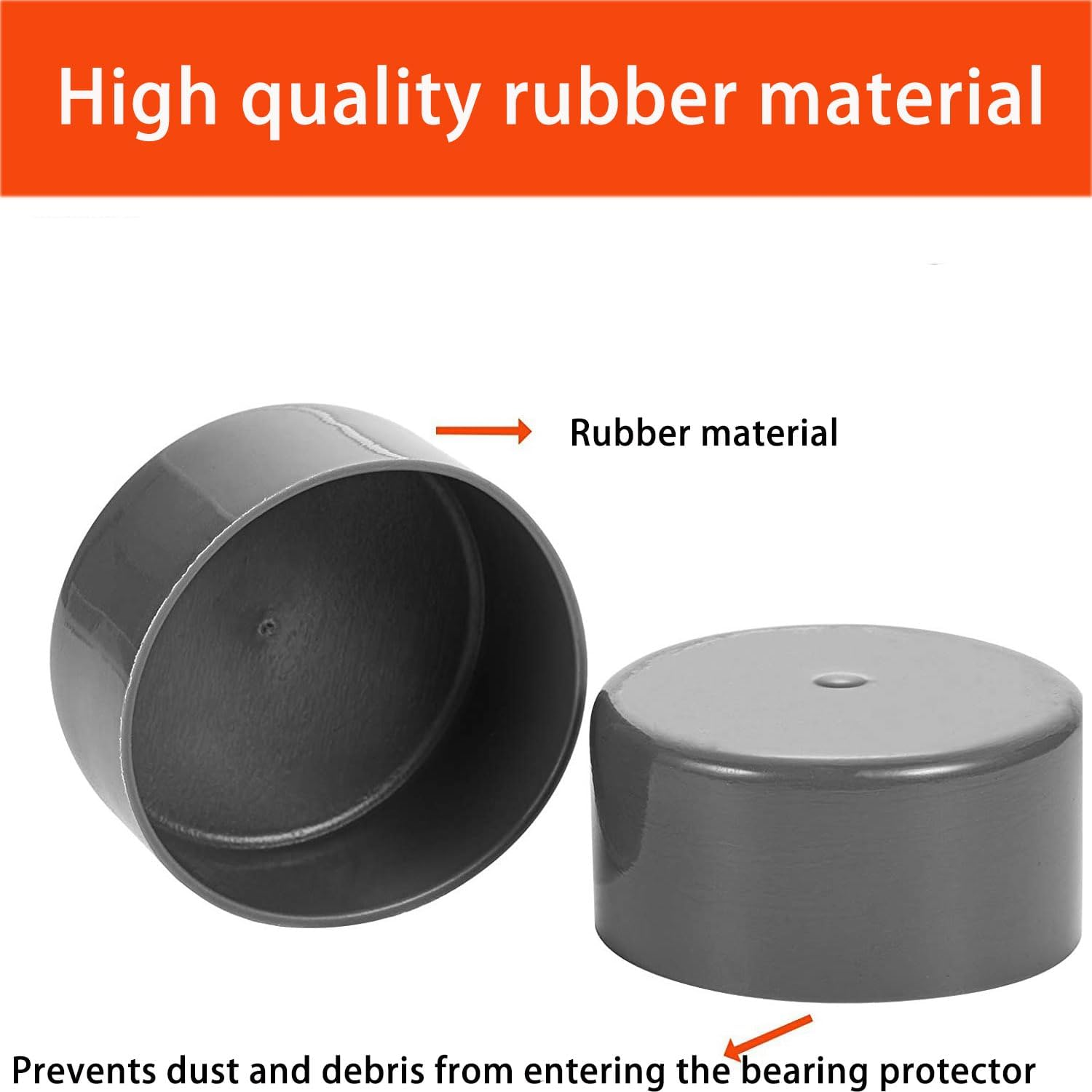 4Pcs Trailer Hub Bearings Buddy Bras Grey Rubber Caps Trailer Wheel Hub Dust Covers Replacement Bearing Protector for Bearing Partner Bar for Trailer Boat Wheel image number 2