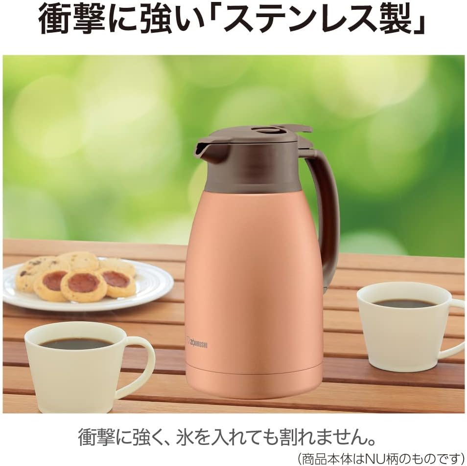 ZOJIRUSHI SH-HC15 Stainless Steel Vacuum Carafe/Handy Pot, BM: Matte Black, 1.5L Capacity image number 7