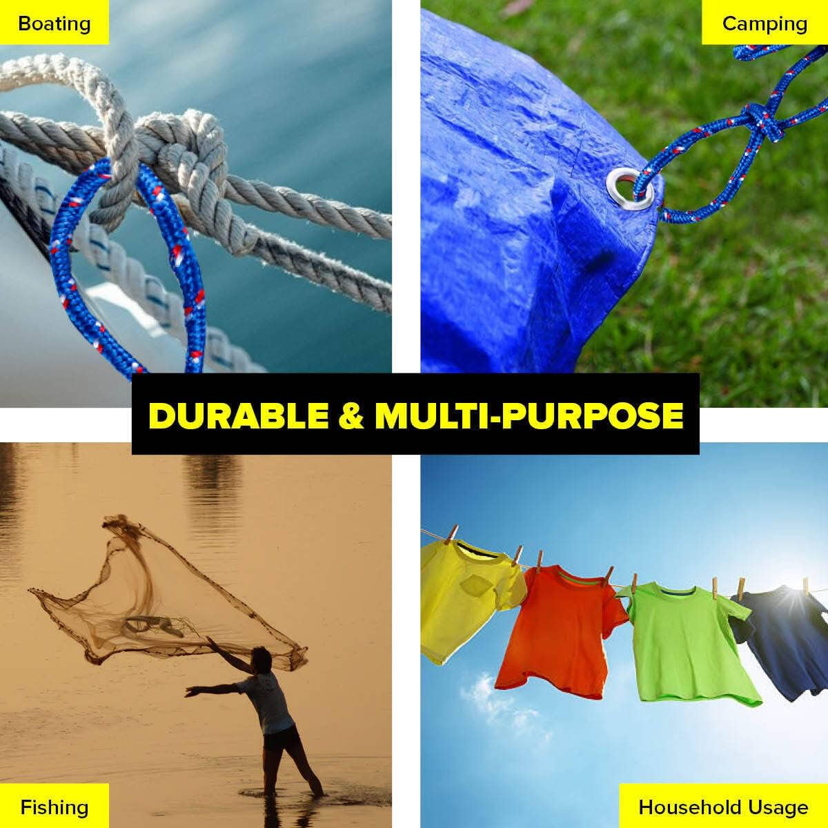 [6PK] Handy Hardware Diamond Braided Polyrope - 8Mm X 10M, Durable and Strong, Ideal for Use in Agriculture and Livestock image number 3