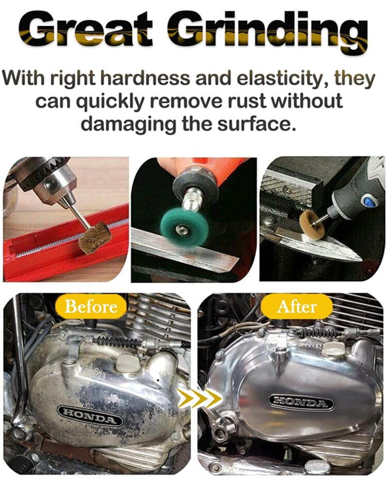 Walquicks 40 PCS 1 Inch Abrasive Buffing Polishing Wheel Set for Rotary Tool, Polishing & Buffing Kit with Abrasive Wheels, Rotary Tool Accessories for Metal, Wood, Plastic image number 6