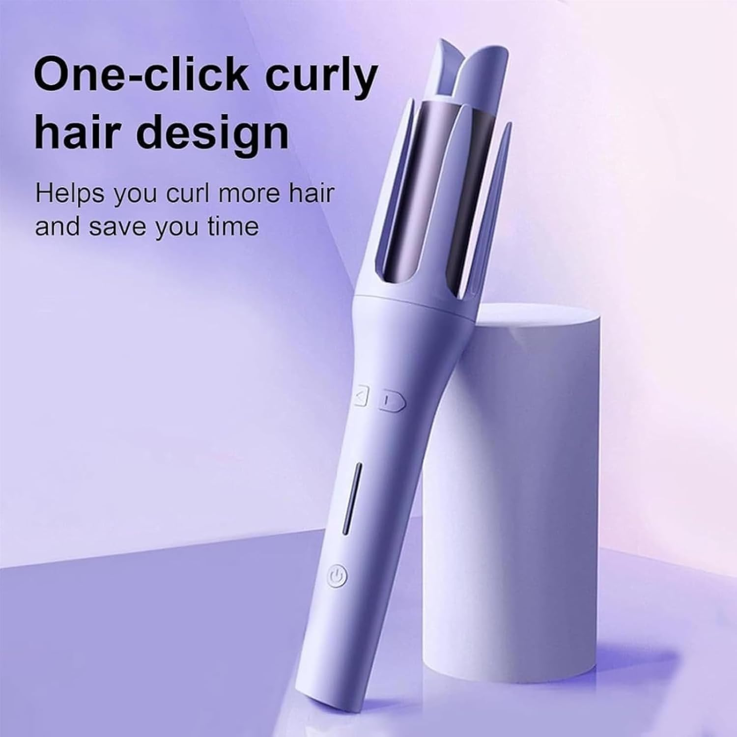 Adagio Auto Hair Curler, Adagio Auto Curler Autocurler, Anti-Tangle Rotating Curling Wand with Anti-Scalding, Temperatures Adjustable, Ceramic Coating (1 Pcs*Pink) image number 1