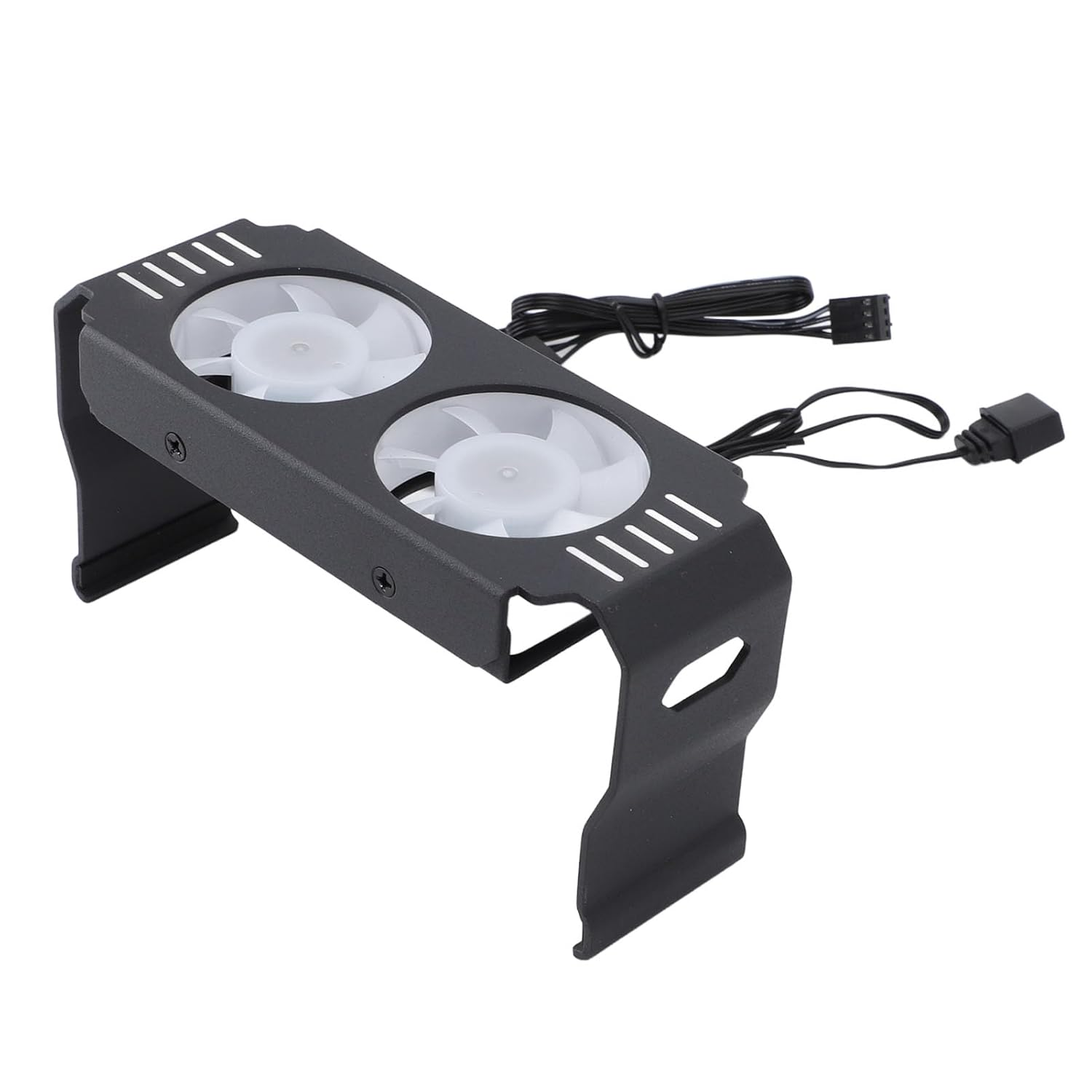 ARGB RAM Radiator Computer Memory Module, Heat Sink PWM Temperature Control Dual Fan, Aluminum Cooling Radiator for DDR DDR2 DDR3 DDR4 DDR5 (Black) image number 6