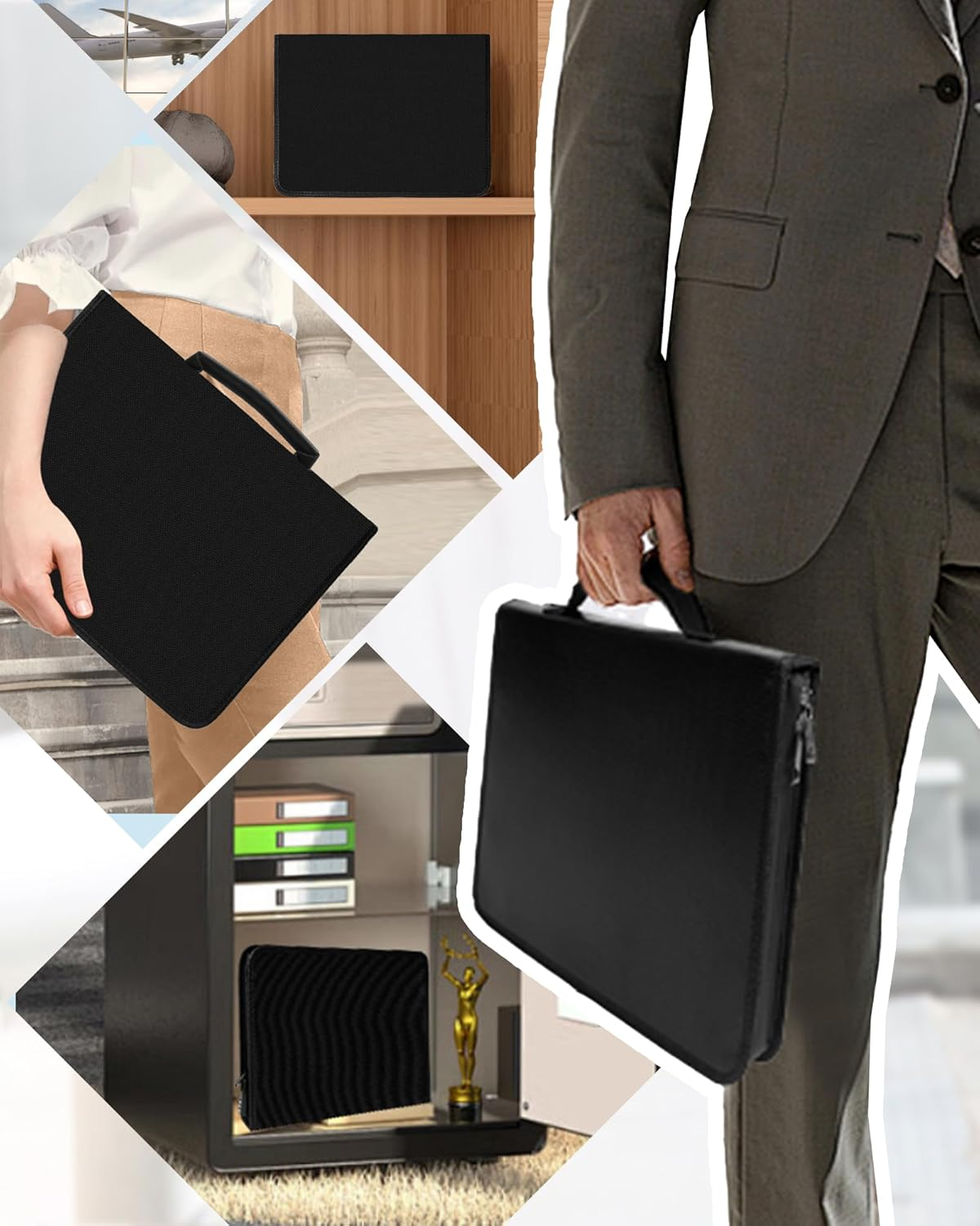 Fireproof Document Bag,A-Z -Accordion File Organizer 26 Pocket with Handle,Holder for Documents, Cash, Receipt, Birth Certificate, Passport, Citizenship Certificate, Etc. image number 3