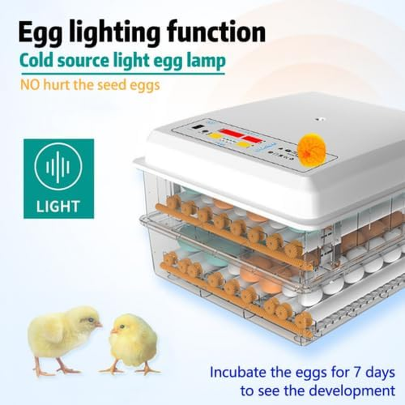 36 Egg Incubator Automatic Digital Led Hatch Turning Chicken Duck Eggs Poultry Adjustable Temp & Humidity, Alarm Function, Suitable for Chicken, Duck - White, 220V image number 2