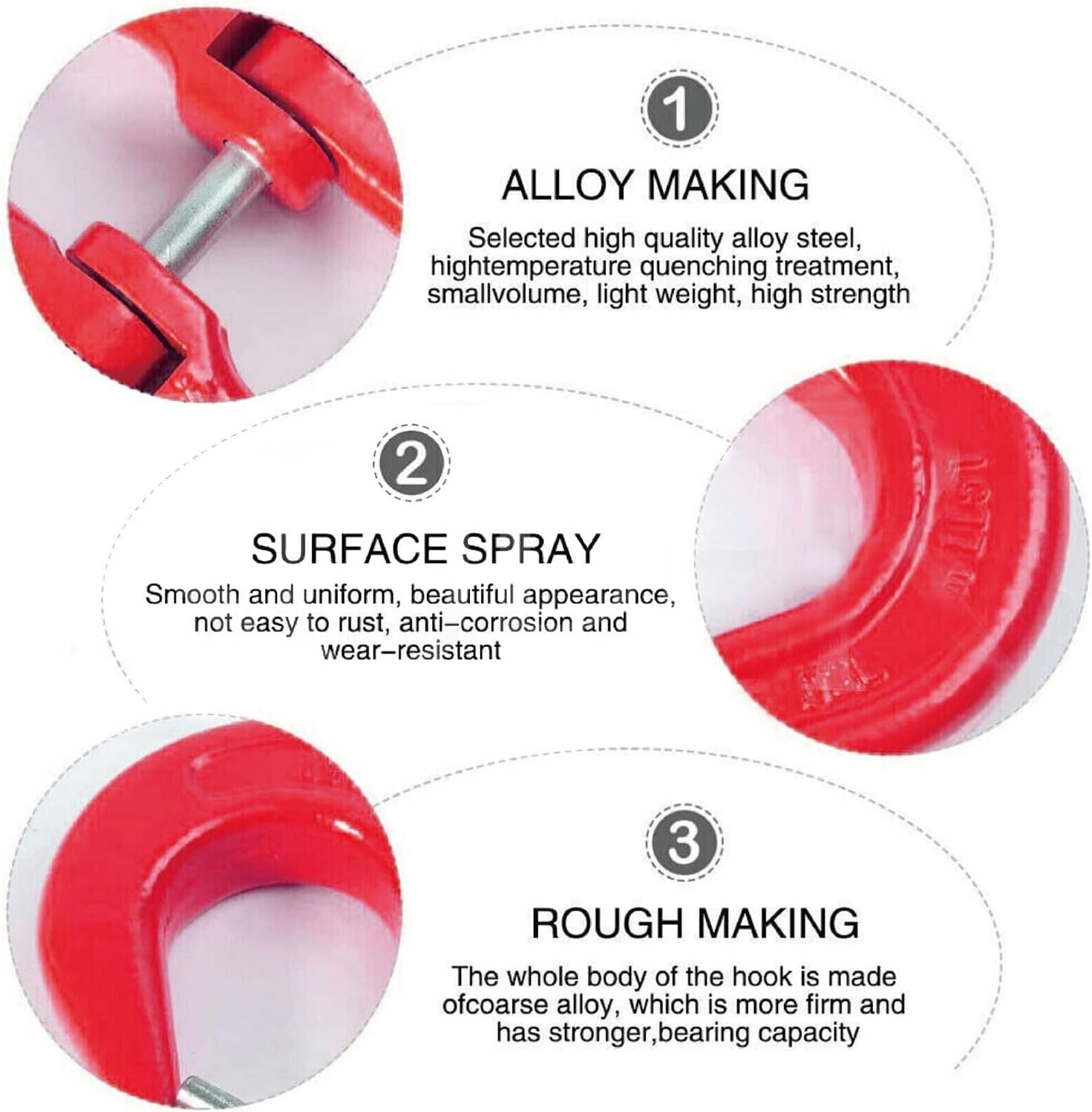 2Pcs Sling Hook with Hammerlock, Caravan Trailer Chain Connecting Extend (1.12T) image number 2