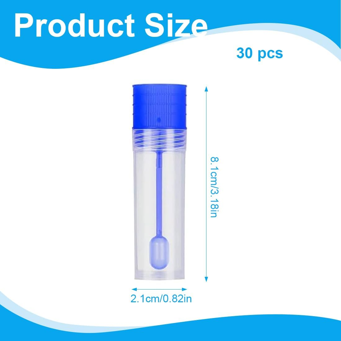 NHPY Pack of 30 Chair Sample Tubes, 15 Ml Tao Pipe, Fecal Sample Tubes Dog and Cat, Chair Tube with Spoon, Chair Sample Collection Aid, Examination Tube for Pets for Testing