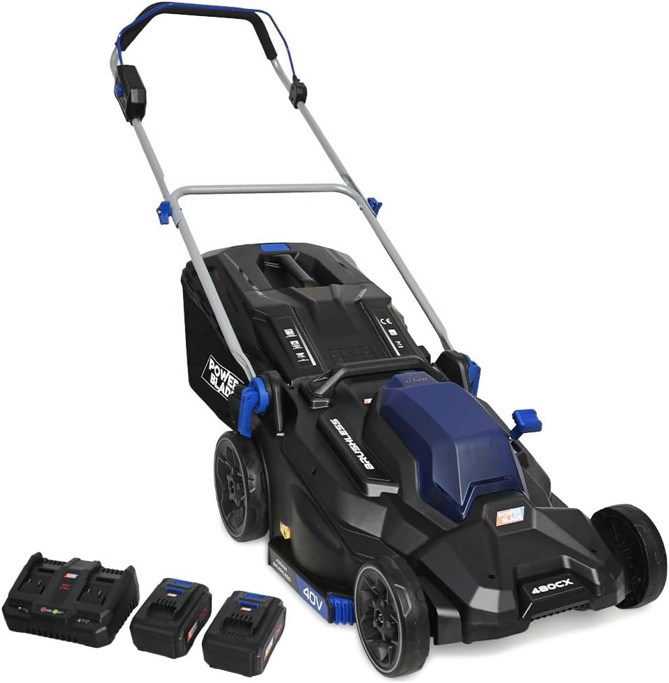 Powerblade 480CX 40V 17" Cordless Lawn Mower Kit, Fast Charger, 2 X 4Ah Batteries, 6 Stage Height, Brushless Electric, 430Mm Cutting Path image number 4